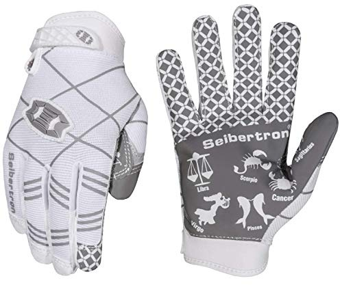 Seibertron Pro 3.0 Elite ultra-stick sport mottagare handske amerikansk fotbollshandskar White Youth S