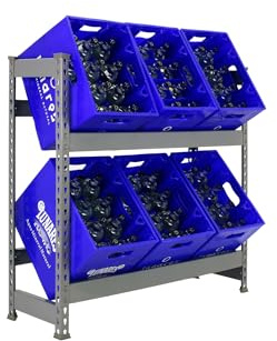 Simon Rack Étagère à caisses à boissons pour 9 caisses, 1800x1000x300mm, Rayonnage freestanding en métal pour caisses d’eau, Anthracite - SimonBottle