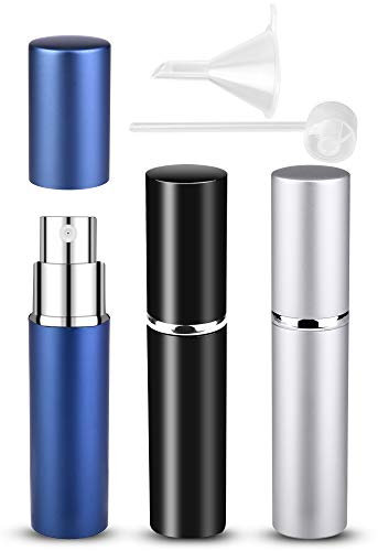 Zingso Travel Perfume Atomiser Bottle Refillable, 3 Pcs 6ML Leak Proof Aftershave Atomiser Spray Bottle Refillable Small Perfume Refill Bottle Travel Essentials Mini Perfume Decanter
