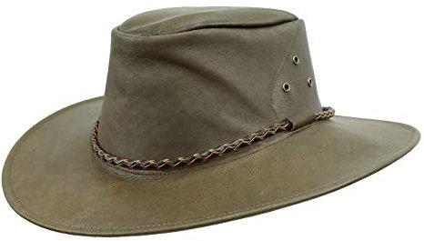 KAKADU Original Australischer Outdoor Reise Hut Narrabeen aus Känguruleder- Koffergeeignet, Sonnenschutz für Damen und Herren