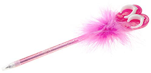 Tinc Federstift | Niedlicher und flauschiger Federstift mit Flip-Flop-Aufsatz | Kinder-Kugelschreiber | Rosa