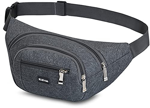 wasserdichte Bauchtasche Gürteltasche Hüfttasche für Damen und Herren,3 Reißverschluss Taschen Wandern Outdoor Sport Hüfttasche Urlaub Geld Pouch Pack