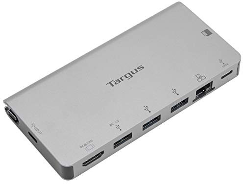 Targus DOCK414EU USB-C DP Alt-Mode Einzelvideo 4K HDMI Dockingstation mit Kartenleser, 100 W PD Pass-Thru und abnehmbarem USB-C-Kabel Grau