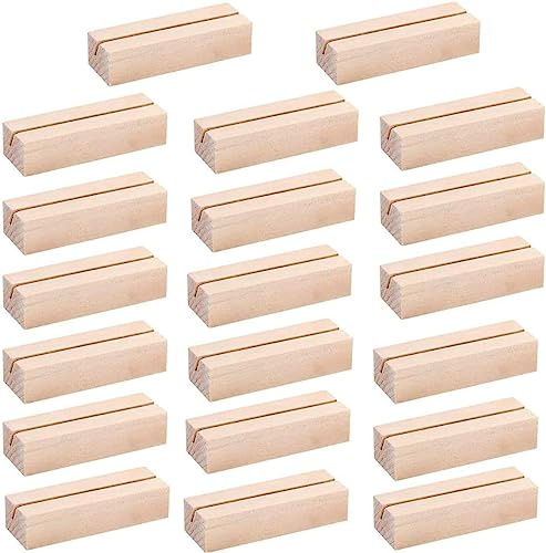 ProLeo 20 Pezzi Supporto per Carte da Tavolo in Legno, Supporto per Numero di Tavolo, Supporto per Segnaposto, Targa con Nome, Supporto per Foto, Decorazione per Matrimonio