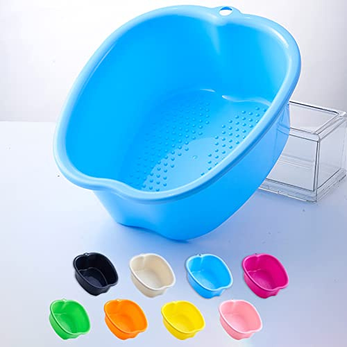 Bassin de Bain de Pieds, Spa d'eau et Massage des Pieds, pour Pédicures Tremper Les Pieds Détox et Massage, éPais et Robuste Bassine Pied Parfait Pour Tremper Les Pieds (Blue)