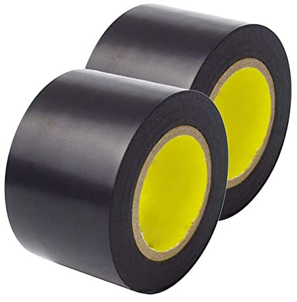 Westspark 2X 2in Electrical tape Black Insulation Tape for Insulating, Repairing and Protecting Electrical Wires