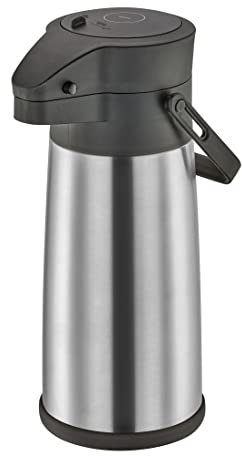 Cilio Caraffa a pompa Festino da 2,2 litri, con pratica maniglia per il trasporto, a doppia parete, con tipo pompa, calda per 12 ore, fredda per 24 ore