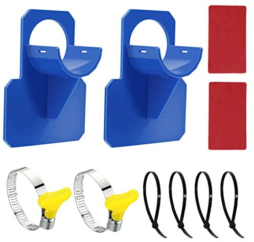 2 STÜCKE Pool Schlauchhalter Knickschutz, Schwimmbad Rohrhalterun Rohrhalter für Absperrventil, Pool Schlauchhalter als Knickschutz mit Nylon-Kabelbindern und 3M-Klebeband(30–38mm)