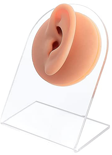 OLYCRAFT Modello di Orecchio in Silicone per Pratica Piercing Espositori dell'orecchio Sinistro Modello Orecchio Gomma Flessibile Modelli per l'esecuzione Pratica Gioielli dell'orecchio