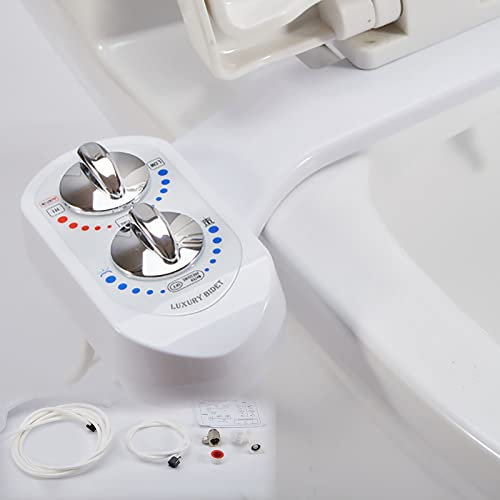 RADAAB Bidet per WC - Water Bidet Incorporato Igiene Intima - Accessorio Bidet WC con Ugelli Autopulenti Rettrattivi, Pressione Regolabile