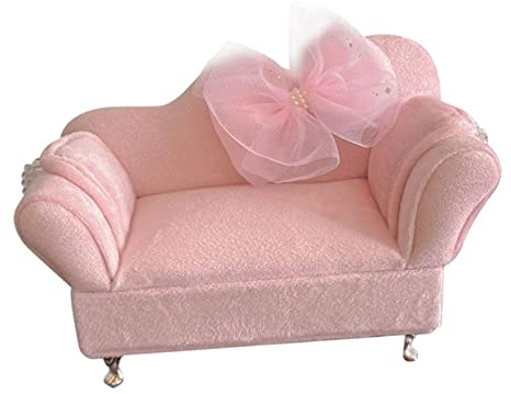 harayaa 1/12 Puppenhaus Sofa Mädchen Frauen Schmuckschatulle Miniaturmöbel Lebensszene Versorgung für 6 Zoll Puppen, Einzelsofa