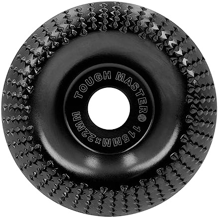 Wood Carving Disc 115mm 4.5 Inch Wood Angle Grinding Disc Carving Tool for Angle Grinder With 22.23mm Arbor Sanding Cutting Sculpting Shaping Polishing TOUGH MASTER