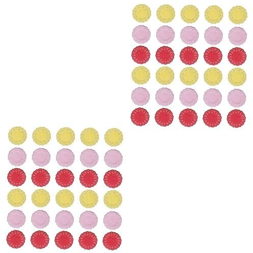 Healeved 2 Set Di Centrini Non Di Carta Centrini Decorativi in ​​pizzo Rossi/gialli Assorbenti Per Decorazioni Per Feste E Matrimoni Facili Da Usare 300 Pezzi*2