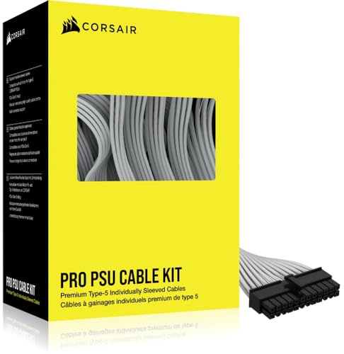 Corsair Premium Einzeln ummantelte Typ-5 PSU-Kabel – Pro Kit – Weiß