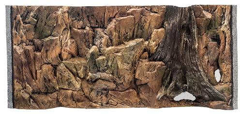WYSKONT Fondo de Acuarios 3D Corfu - Fondo de Acuarios - Accesorios de Acuarios - Fondo - Deco Acuarios - 100x50 cm - Color marrón - Acuario Grande