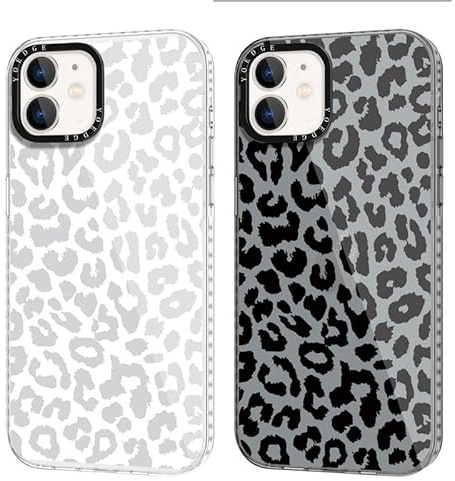 Yoedge 2 Stück Handyhülle für iPhone 11 Hülle 6,1, Leopard Muster Frauen Mädchen Aesthetic Handyhülle, Transparent Dünn Weich Silikon TPU Slim Fit Stoßfest Kratzfest Schutzhülle für iPhone 11
