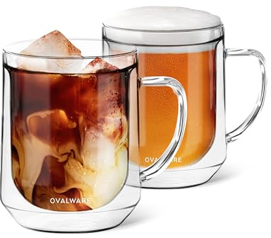 Dubbel vägg mugg 500 ml (set med 2) (klart glas, 500 ml)