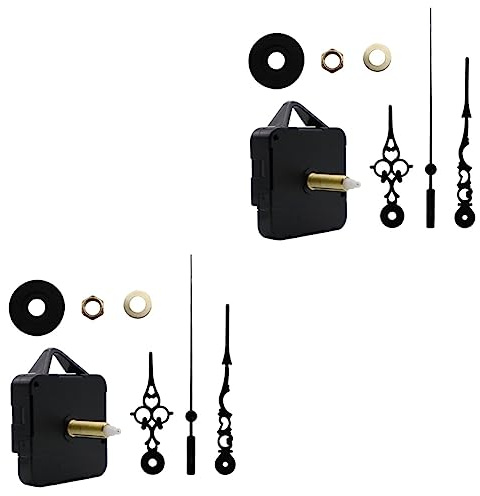 BESTonZON 2pièces Mécanisme De Pendule Avec Aiguille Et De Rechange Silencieuse Pour Horloge Accessoires De Réparation Pour Maison Et Boutique Noir