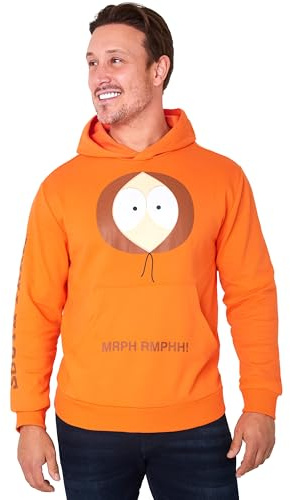 South Park Hoodie for Men, Warm Hooded Sweatshirt, Long Sleeve Sweater, Casual Pullover, Kyle Kenny Funny Gifts for Men (Orange, XL)