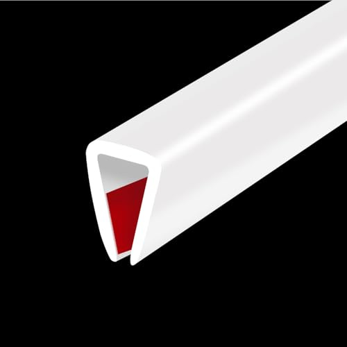 Bordo in gomma, bordo flessibile a prova di bambino per bordi taglienti, protezione per bordi a U da 3 mm, protezioni autoadesive per vetro, compensato e parti in lamiera, 6 m, colore bianco, gomma