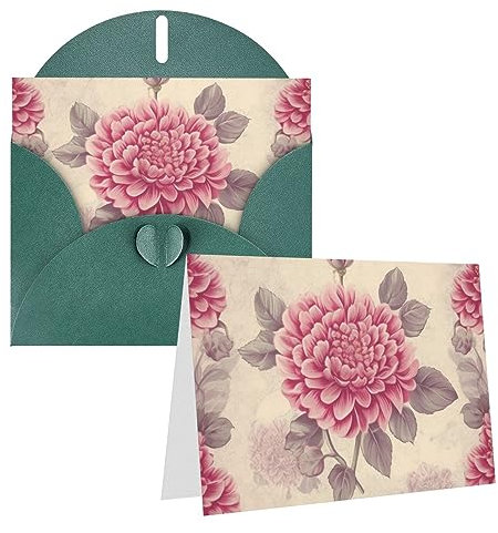 Grußkarten mit Umschlägen, halbgefaltet, blanko, schöne Vintage-Blumen-Grußkarten, Dankeskarten, Happy Birthday-Karten, Notizkarten für Abschlussfeier, Urlaub, Hochzeit, Einladungen, 10,2 x 15,2 cm