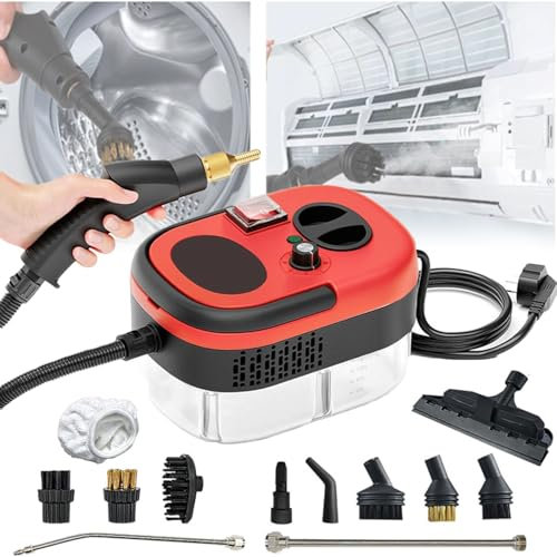 JOSBY Máquina de Limpieza de Alta Temperatura y presión, aspiradora de Mano inalámbrica para automóvil de 2500 W, Vapor de Alta Temperatura de 105 °, Juego de Limpiador a Vapor para Muebles
