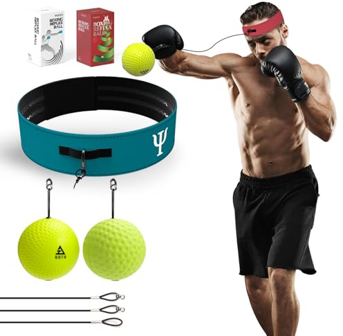OOTO Box-Reflexball, 2 Box-Trainingsbälle mit doppellagigen verstellbaren Stirnbändern, Mma Speed Training für Erwachsene/Kinder, perfekt für Reaktion, Beweglichkeit, Hand-Augen-Koordinationstraining,