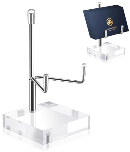 Gjinxi Plate Stands Adjustable Metal Arms Display Stand Easel Small Easel Holder with Acrylic Base Photo Stand Case Plate Clear Base Home Décor Accents for Picture Decorative Book Coral Geodes Rock