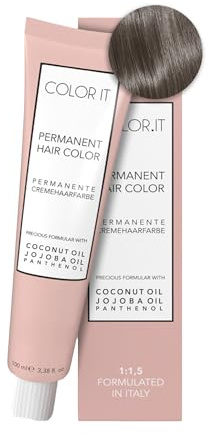 COLOR.IT by BM - Permanente Haarfarbe in Salonqualität, 100ml (8.11 Hellblond Asch Intensiv, 1er Pack)