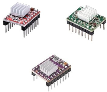 REIUAFWYGV 3D Printer Parts A4988 DRV8825 Stepper Electronic Starter Driver(A4988 Red)