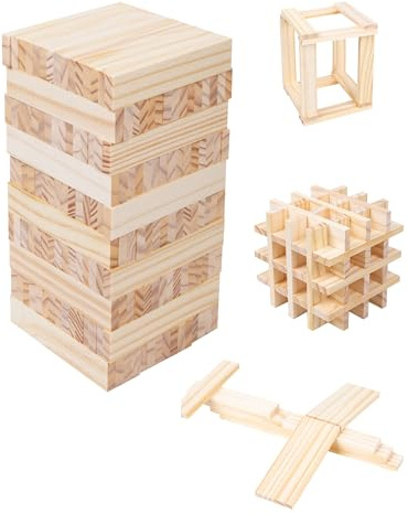 100 Stück Holzklötzchen zum Basteln,120x24x8mm Bastelholz,Bastelklötzchen aus Kiefernholz, Holzleisten zum Basteln, Holzlatten Klötzchen für DIY Projekte, Deko, Weihnachten, Geschenk für Kinder