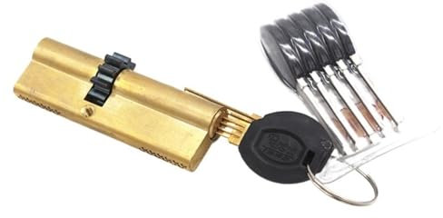 PZOFERLIN Drahtseilklemmen, Drahtseilkabelklemmen ABS Zylinder 11-Ritzel Türschließzylinder, 63mm-95mm Zylinder Messing Doppelfeder super mit AB Schlüssel(80(32.5 47.5))