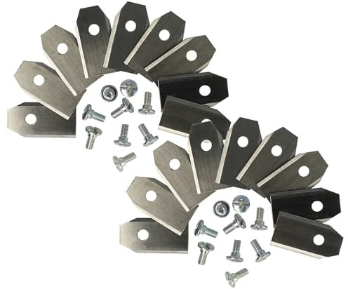vhbw 18x Ersatz-Messer kompatibel mit Yard Force Compact 400Ri, EasyMow 260B, Compact 400RiS Rasenmäher - Ersatzklinge Silber, Stahl