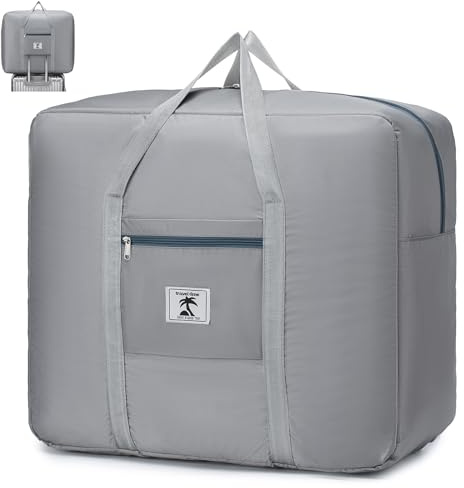 SUCIKORIO 56x45x25cm Ny EasyJet Jet 2 Handbagageväska För Flygplan Vattentät Oxford Resväska Hopfällbar Kabinväska 65L Stor Handbagageväska För Weekendresor, Damer, Herrar, Resor, Grå