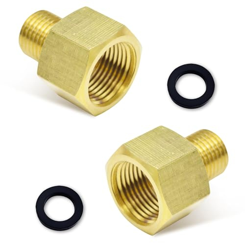 2 Pieces Gas Connector Adapter 3/8 Inch Internal Thread x 1/4 Inch External Thread Made of Brass for Gas Cylinder Adapter, Gas Hose Connector, and LPG Gas Quick Coupling
