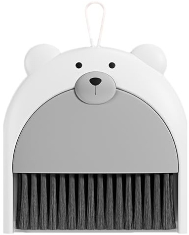 Mini escoba de mesa y pala para polvo, cepillo de limpieza portátil para teclado, esquina, superficie plana, escoba de mano compacta y cuchara de polvo, kit de limpieza en miniatura, cepillo de mano