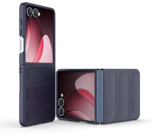 SEAHAI Cover per Samsung Galaxy Z Flip 7 5G, [Design dell'airbag] Robusto Custodia Sottile Protettiva, Silicone Morbido + TPU Bumper Case Antiurto Anti-caduta Cover - Blu scuro