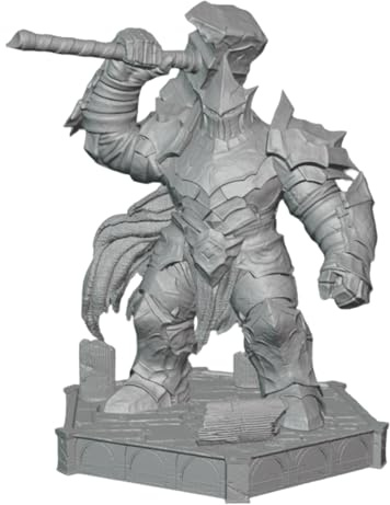 Huge War Golem DnD TTRPG Miniature 55mm base for 32mm Scale Armoured War D&D RPG NPC Creature 28 Wargaming Figure Large Enemy Boss hammer Unpainted
