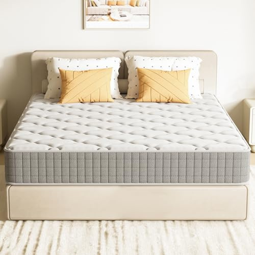 DEWINNER Matelas 140x190 - Épaisseur 22 cm - Mousse À Mémoire Matelas - Fermeté Moyenne - Soutien Parfait - Respirant - Réversible à Deux Faces - Gris