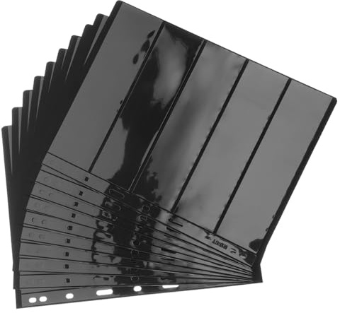 Gatuida 10 Pezzi Album per Francobolli con Raccoglitore Faccia Nero Carte Francobolli Documenti e Banconote Organizer Fogli Rimovibili e Riutilizzabili per Collezionisti