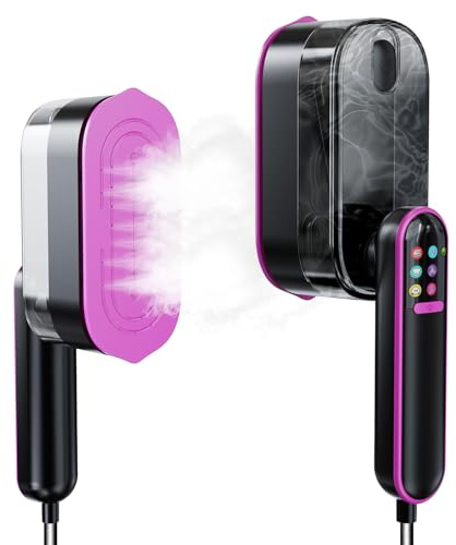 TABKSOLA Dampfglätter für Zuhause Reisen,Tragbarer 2-in-1 Handsteamer & Dampfbügeleisen, 1200W Schnellaufheizung, LED Display, AI Temperatur, 170ml Wassertank, Leicht & Faltbar