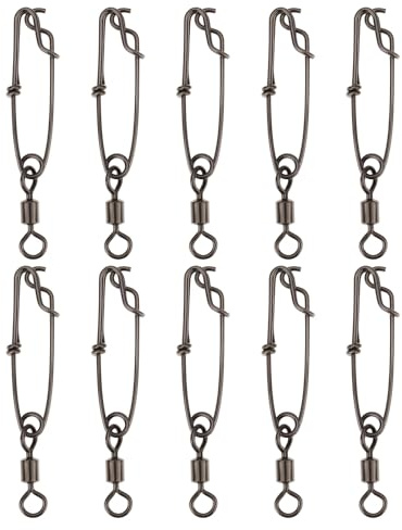 LT Easiyl Lot de 10 émerillons de Pêche Robustes (1,8 × 60 Mm) Adaptés à La Pêche à La Palangre à La Pêche Au Requin Au Thon Et Au Crabe