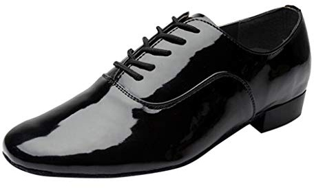 Generisch Zapatos de baile para hombre Sala de baile latina profesional Sólido Suela para danza estándar de torneo, Negro , 43 EU