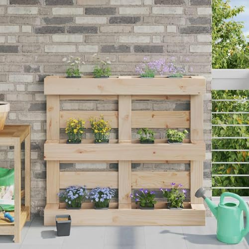 YunCangg Fioriere per pallet europei, 12 pezzi, in polipropilene, 13,5 x 9 x 9,5 cm, per balcone, terrazza, giardino, interni, con foro di scarico e montaggio, per erbe e fiori