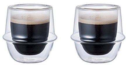 Set of 2 Double-Walled Kinto KRONOS 80 ml Espresso Cups - Maintain Temperature - Prevent Condensation