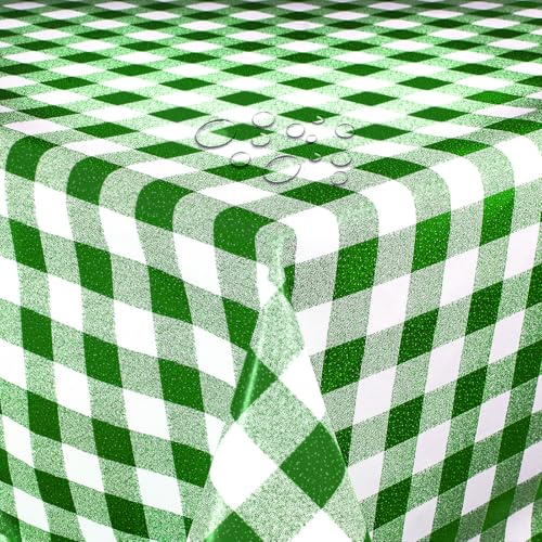 Wachstuch Wachstischdecke Tischdecke Gartentischdecke Klassik Kariert Grün Breite & Länge wählbar 80 x 240 cm Eckig abwaschbar