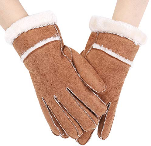 Handschuhe Herren Winter Fahrradschuhe Winddicht Damen Winterhandschuhe Kunstwildleder Fäustlinge Plüschfutter Laufhandschuhe Radsport Motorrad Handwärmer Ski Outdoor Fingerhandschuhe