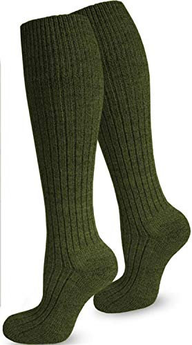 normani 1 Paar Bundeswehr Kniestrümpfe Wintersocken lang mit 70% Wolle von 35-50 Farbe Oliv Größe 39/42