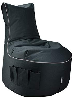 BuBiBag Maverick Gaming Sitzsack | Ausgang | Seitentaschen für Controller | Ergonomisches Design | Entertainment Gamer Sessel (anthrazit)