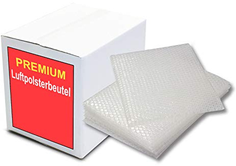 Luftpolsterbeutel in verschiedenen Abmessungen - 210-1.500 Stück pro Packung - 60my - Transparent (150 x 300 mm (1.000 Stück))